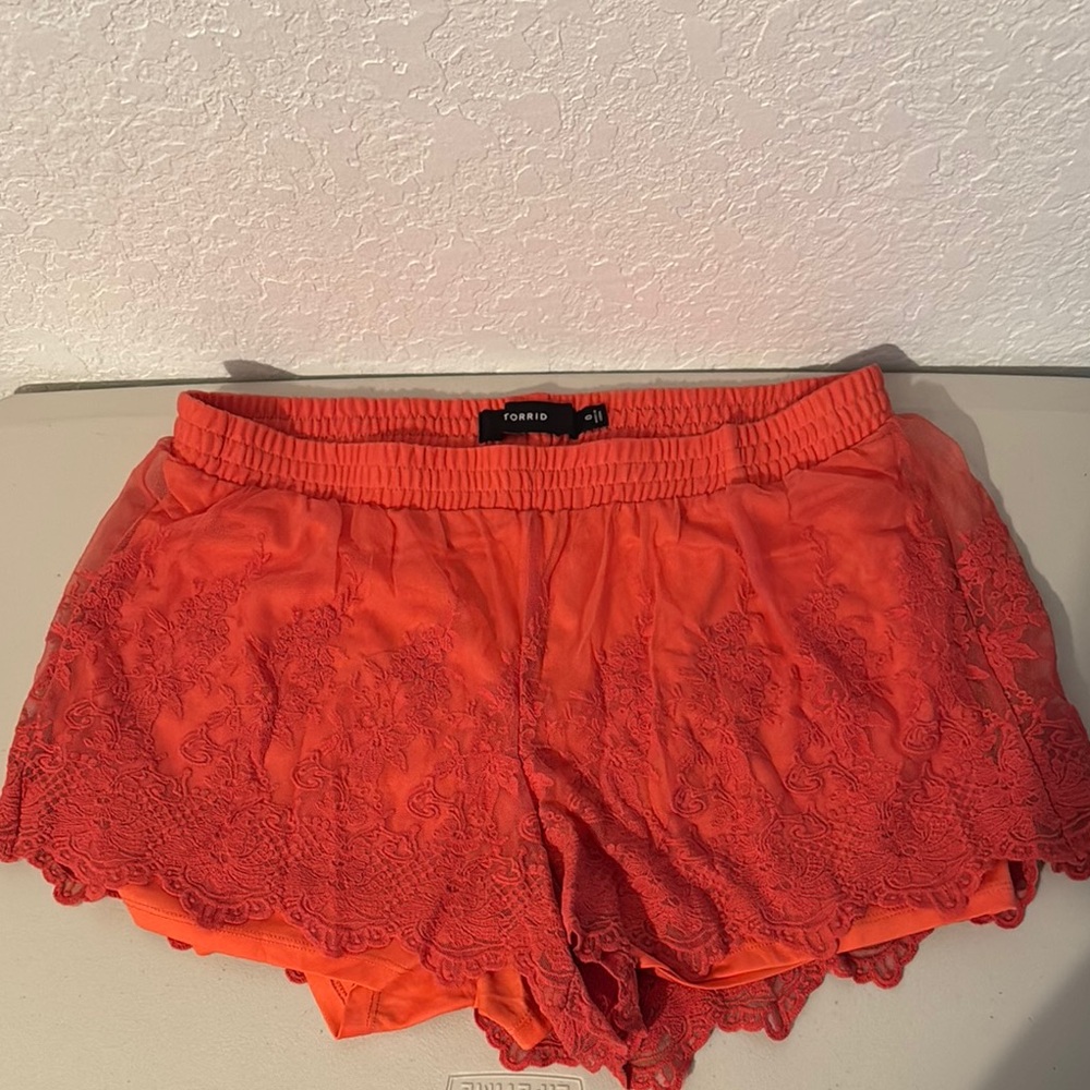 Torrid Orange Lace Shorts